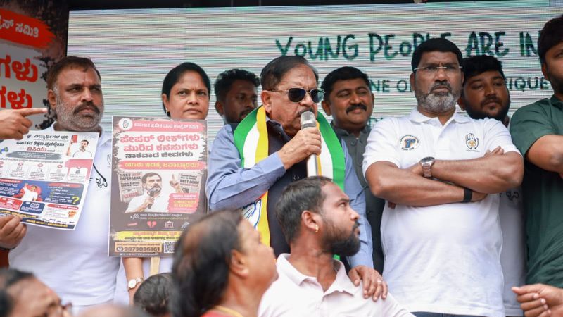 G Parameshwara in Karnataka NEET Protest