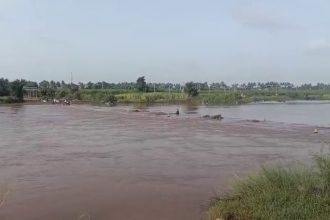 Heavy Rains Trigger Flood Threat Ghataprabha River Swells to 15000 Cusecs Nandagaon Avaradi Bridge Submerged 2