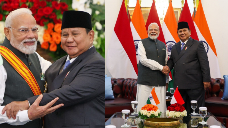Modi with Indonesia President Prabowo Subianto