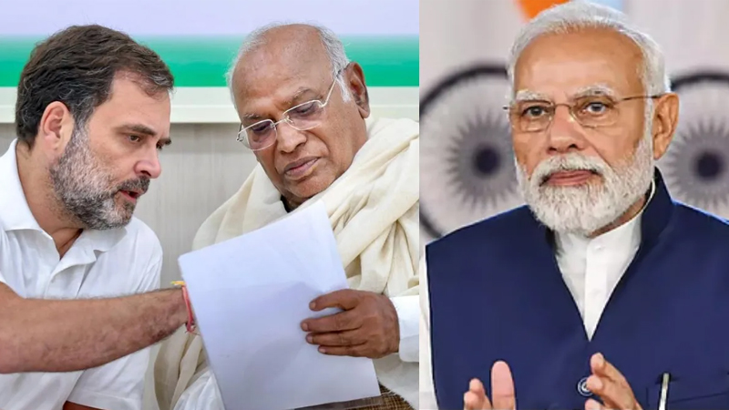 PM Modi Rahul Gandhi Kharge