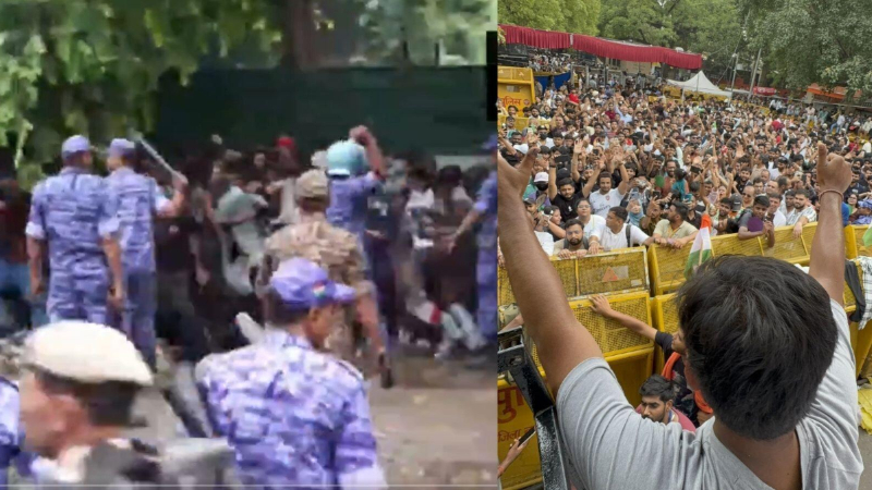 ಬಲಪ್ರಯೋಗದ ಮೂಲಕ ಜನರ ಧ್ವನಿ ಅಡಗಿಸಲು ಯತ್ನ- ಲಾಠಿಚಾರ್ಜ್ ಪ್ರಸ್ತಾಪಿಸಿ ಖರ್ಗೆ ಆಕ್ರೋಶ 9 Police Resort to Lathi Charge as CJP Protesters Attempt Parliament March