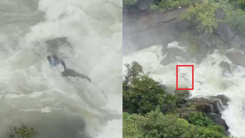 Selfie Craze Turns Terrifying Two Bengaluru Students Rescued from Gushing Mallalli Falls in Kodagu