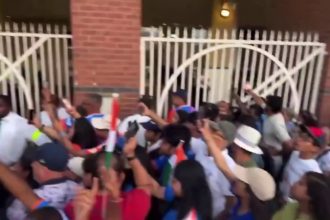 We want Sanju Fans chant raucously outside the stadium after Team Indias 125 run loss in ENG vs IND 3rd T20I
