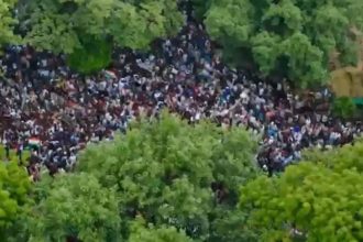delhi police launch probe over drone footage of cjp protest near parliament