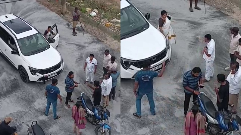 judges car stopped in malur causing three arrests
