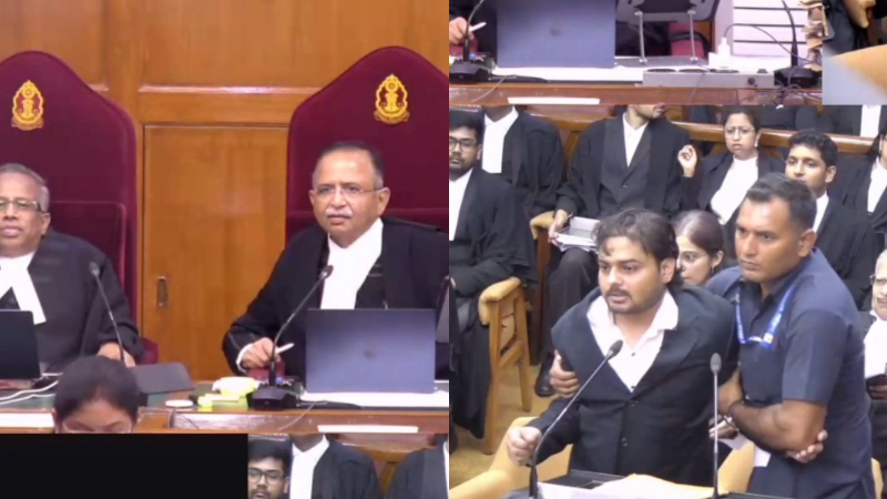 ಅವಾಚ್ಯ ಶಬ್ದಗಳಿಂದ ಸಿಜೆಐ ನಿಂದನೆ; ಸುಪ್ರೀಂ ಕೋರ್ಟ್ನಲ್ಲಿ ನ್ಯಾಯಮೂರ್ತಿಗಳ ಎದುರೇ ಕಾಗದ ಎಸೆದ ಅರ್ಜಿದಾರ 9 supreme court petitioner throws papers