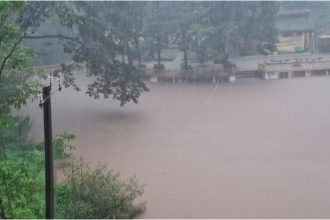 Bhagamandalas Triveni Sangama Submerged 2