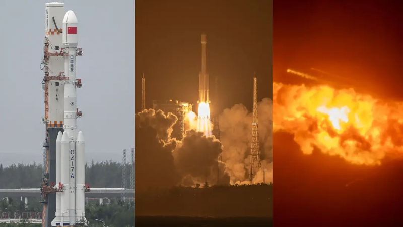Chinas rocket explodes during satellite launch ChinaSat 4B