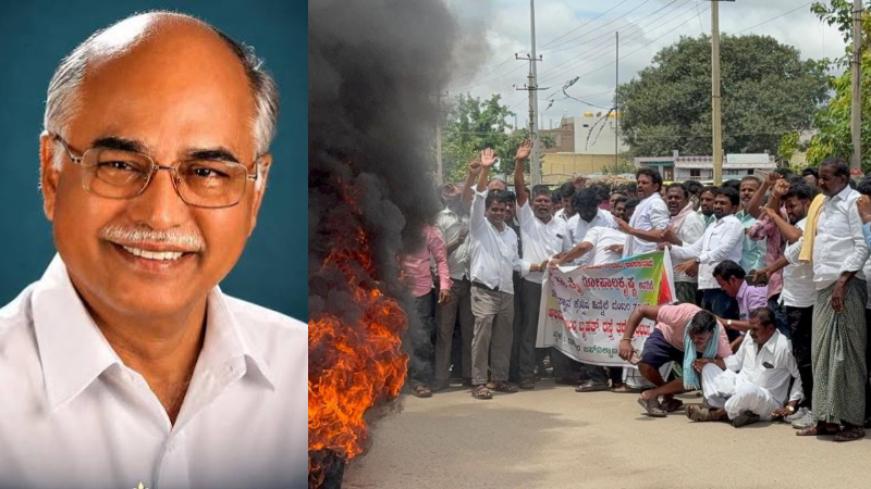 Chitradurga NY Gopalakrishna Supporters Protest