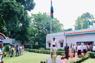 Pralhad Joshi Flag Hoisting In Delhi Office Independence Day
