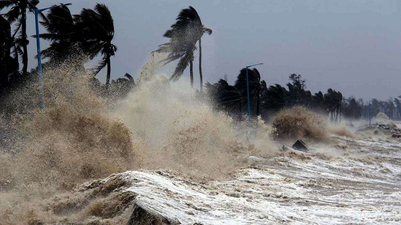 Rain Cyclone beach sea