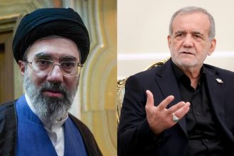 Supreme Leader Mojtaba Khamenei and Iranian President Pezeshkian