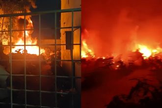 k.r.pura bike showroom fire