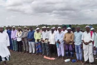 muslims perform a special prayer for rain in chikkaballapura chelur
