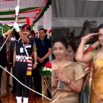 trisha takes front row seat at cm vijays flag hoisting ceremony