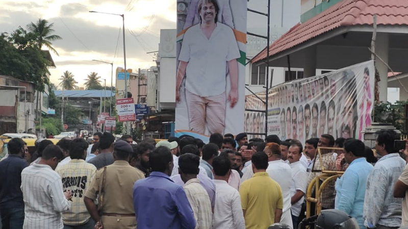 uproar in district congress president selection meeting in shivamogga