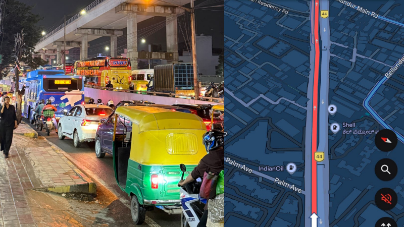 9 ಕಿಮೀ ಕ್ರಮಿಸೋಕೆ 1 ಗಂಟೆ – ಬೆಂಗ್ಳೂರಲ್ಲಿ ಮಳೆಯಿಂದ ಭಾರೀ ಟ್ರಾಫಿಕ್‌ ಜಾಮ್‌!