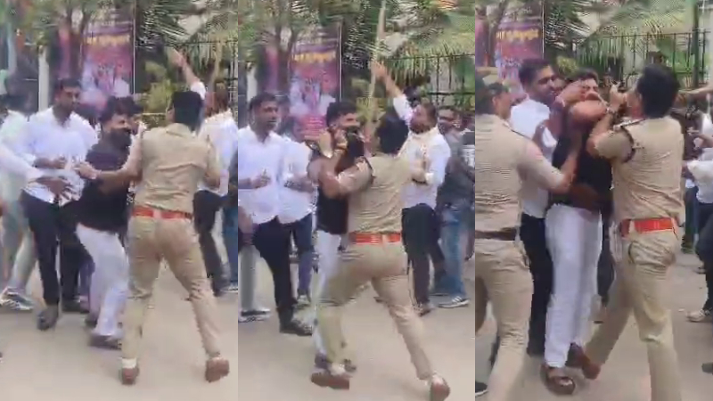 Bengaluru Youth Congress Leader Manjunath Assaults IPS Officer Nemegowda Vyalikaval Police Hesitate to Book Case