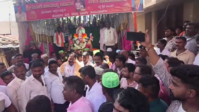 ಹೂವಿನಹಡಗಲಿ| ಮರುಪ್ರತಿಷ್ಠಾಪಿಸಿದ ಗಣಪತಿಗೆ ಮುಸ್ಲಿಂ ಬಾಂಧವರಿಂದ ಪೂಜೆ, ವಿವಾದಕ್ಕೆ ತೆರೆ