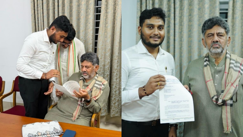 D.K.Shivakumar NSUI Keerthan Gowda