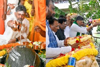 DK Shivakumar at Kudalasangama