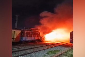 Fire Breaks Out at Bengalurus Majestic Railway Station Empty Coach Gutted