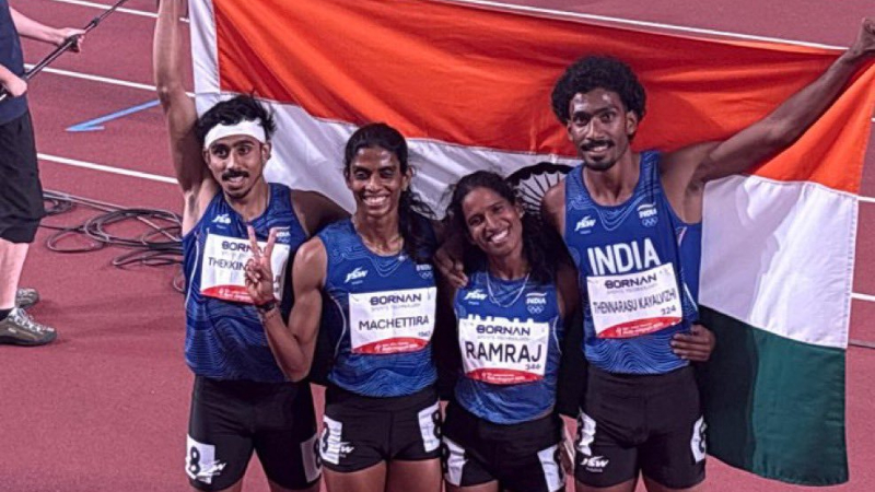 4×400ಮೀ ರಿಲೇಯಲ್ಲಿ ಬೆಳ್ಳಿ ಗೆದ್ದ ಭಾರತ