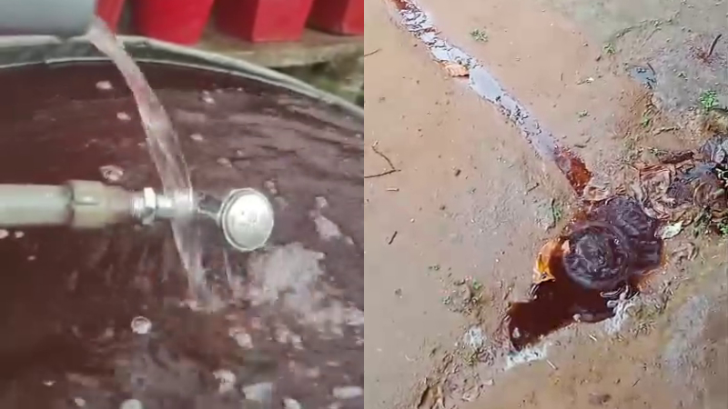 ಕೊಡಗಿನಲ್ಲಿ ಕಂದು ಬಣ್ಣಕ್ಕೆ ತಿರುಗಿದ ಮಳೆ ನೀರು – ಸ್ಥಳೀಯರ ಆತಂಕ