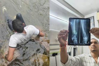 Man jumps from 30 feet into dam for reels fractures both legs in uttar pradesh jhansi
