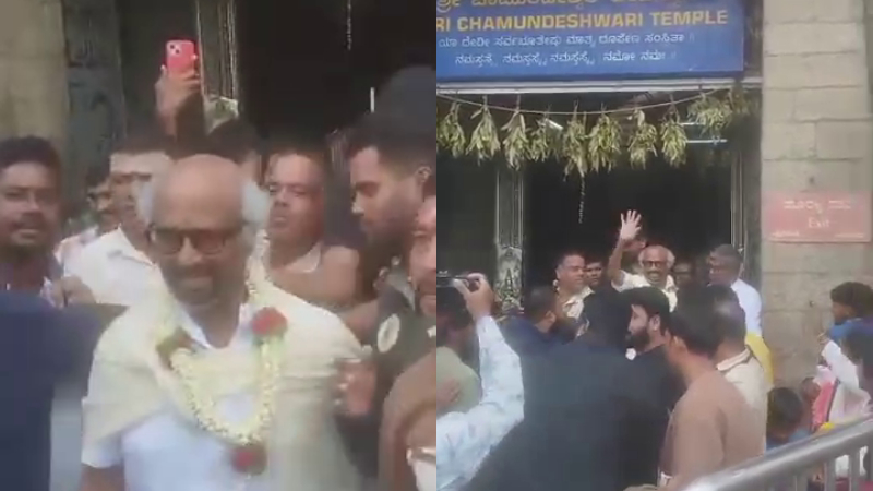 ಚಾಮುಂಡಿ ಬೆಟ್ಟಕ್ಕೆ ಸೂಪರ್‌ಸ್ಟಾರ್ ರಜನಿಕಾಂತ್ ಭೇಟಿ