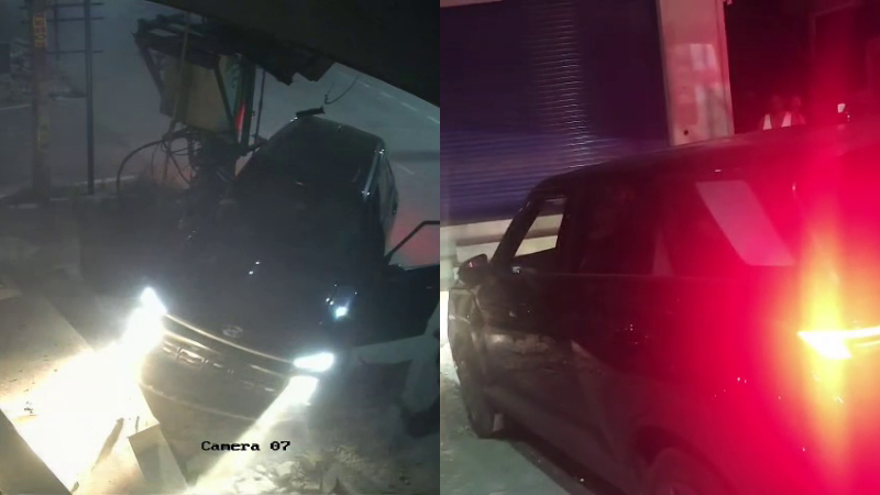 Ramanagara Car Hits Transformer