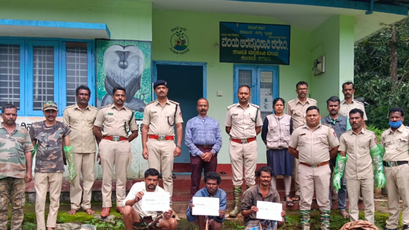 Two deer poaching three accused arrested in Sharavati Wildlife Sanctuary Sagar
