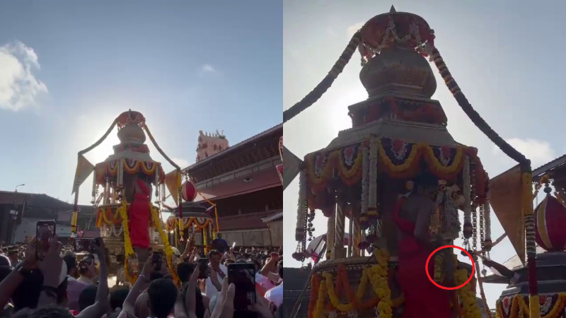 Udupi Krishna Idol Fell in Vitlapindi Utsava