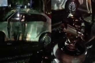bmw rr bike collides with car young man dies in chikkaballapur