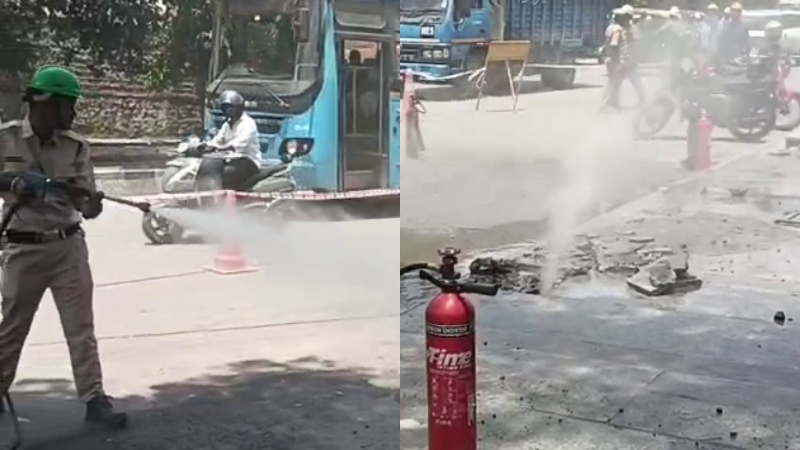 damage to gas pipe during gba work gas leakage near hal police station
