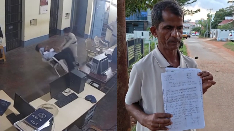 female constable assaults who came to file a complaint in hassan beluru