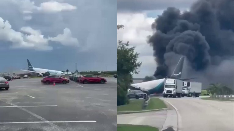 five killed as amazon cargo jet overruns miami runway catches fire
