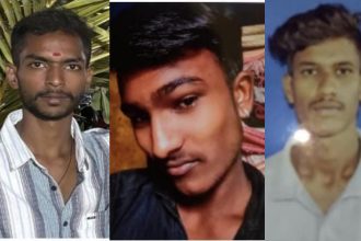 ksrtc bus collides with bike near savadatti three die on the spot