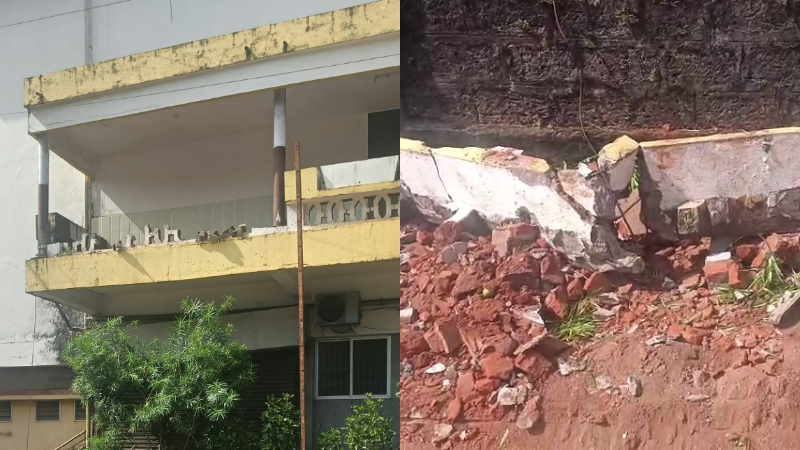mangaluru wall collapses on college students one dead four injured