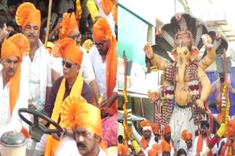 the deputy commissioner drove a tractor during the ganesh immersion procession in davanagere