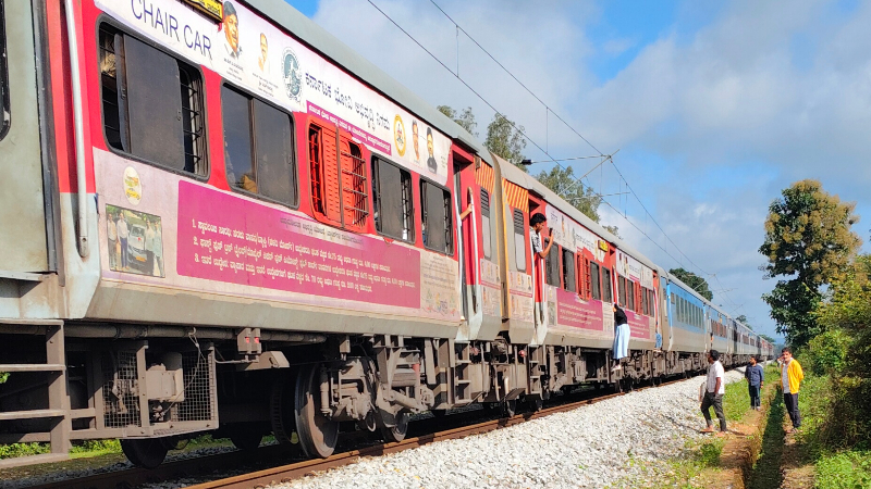 tree falls on railway tracks near arasalu talaguppa bengaluru train halted en route