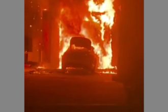 Drunk Driver Crashes Jaguar into Attibele Petrol Pump Sparks Massive Fire 1