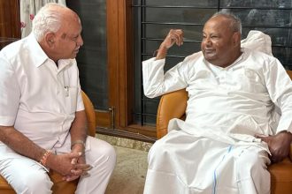 ಪರಿಷತ್ ಫಲಿತಾಂಶದ ಬೆನ್ನಲ್ಲೇ ದಿಗ್ಗಜರ ಭೇಟಿ - ಮೈತ್ರಿ ಮುಂದುವರಿಸೋ ಬಗ್ಗೆ ಮೋದಿ, ಶಾ, ಗೌಡರು ತೀರ್ಮಾನ ತಗೋತಾರೆ: ಬಿಎಸ್ವೈ 23 HD Devegowda Yediyurappa