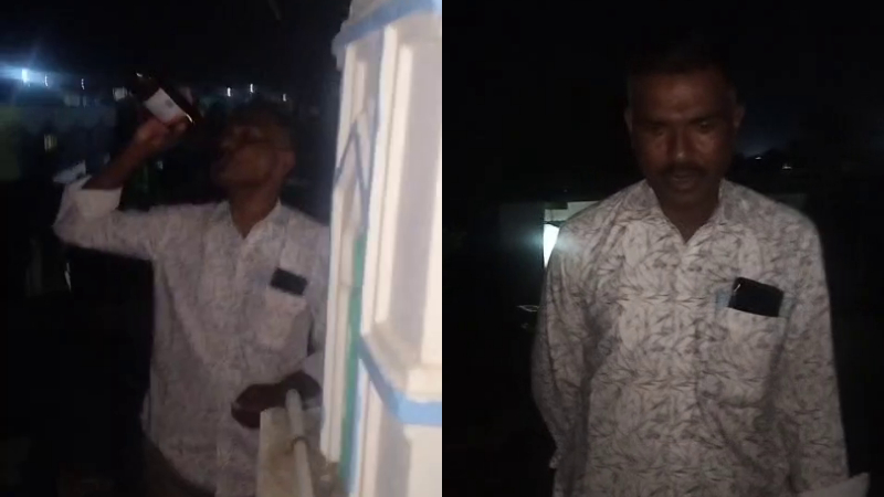 Kalaburagi Kamalapur Constable who drank beer suspended after video goes viral