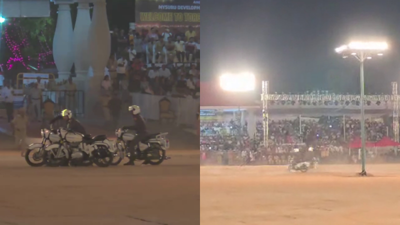 ನಾಡಹಬ್ಬ ದಸರಾ ಪಂಜಿನ ಕವಾಯತು ರಿಹರ್ಸಲ್ ವೇಳೆ ಅವಘಡ – ಸಿಬ್ಬಂದಿಗೆ ಗಾಯ