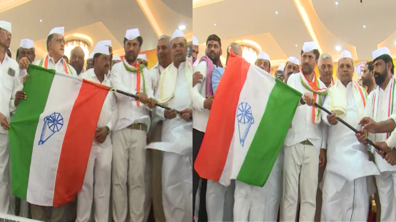 ಸೇವಾದಳ ಕಾರ್ಯಕರ್ತರ ಯಡವಟ್ಟು – ಕಾಂಗ್ರೆಸ್ ಬಾವುಟ ಉಲ್ಟಾ ಹಿಡಿದು ಪಥಸಂಚಲನ