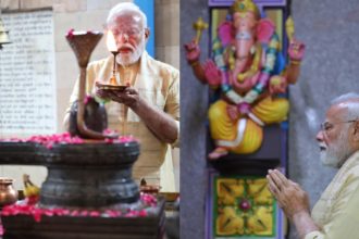 PM Narendra Modi Offers Prayers at Delhis Vinayak Mandir on Completing 25 Years in Office