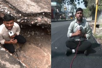 Public TV Ground Report Prompts Swift Fix GBA Repairs Crater Filled Kanteerava Studio–Jalahalli Cross Road