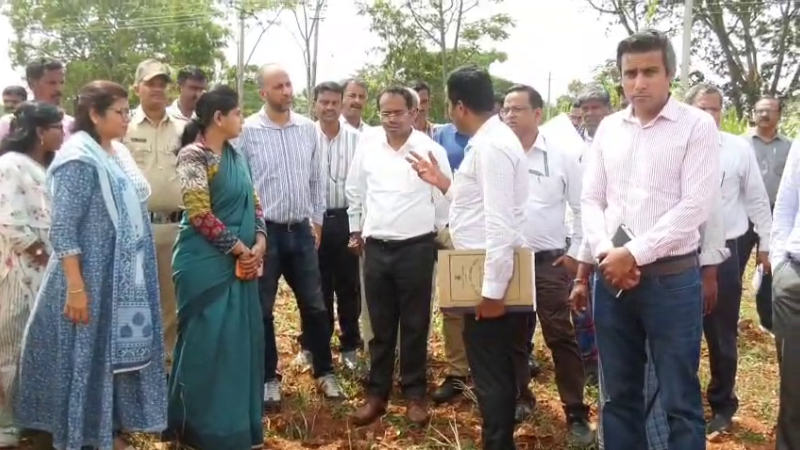 ಚಾ.ನಗರ ಜಿಲ್ಲೆಗೆ ಕೇಂದ್ರ ಬರ ಅಧ್ಯಯನ ತಂಡ ಭೇಟಿ, ಪರಿಶೀಲನೆ
