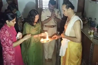 hassan DC And SP in Hasanamba Temple 1